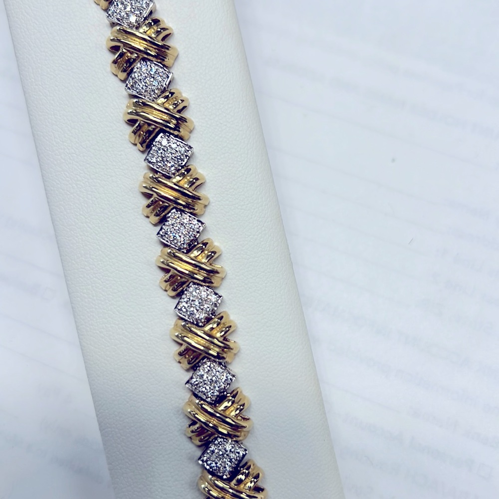 Diamonds Bracelet 14K Solid Gold